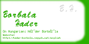 borbala hader business card